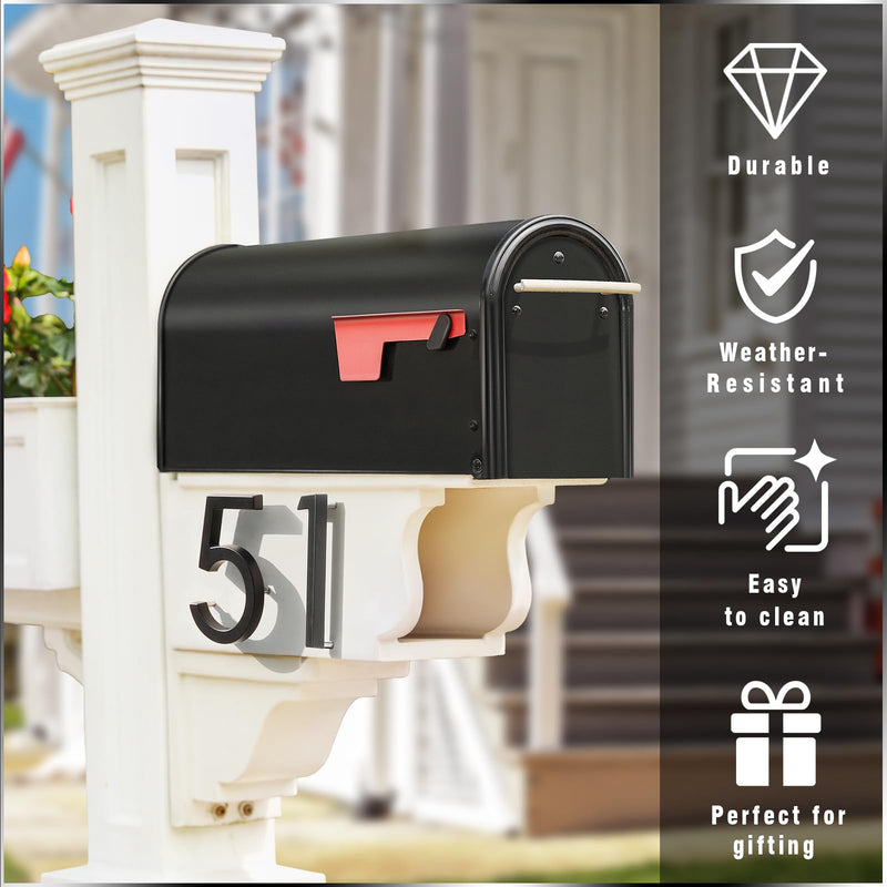 VONDERSO 6 Inch Floating House Numbers and Letters for Outside,Black Metal Modern Outdoor Address Sign for Yard Street and Mailbox, Zinc Alloy Solid Address Numbers and Letters,number 4 black 4 6 inch black