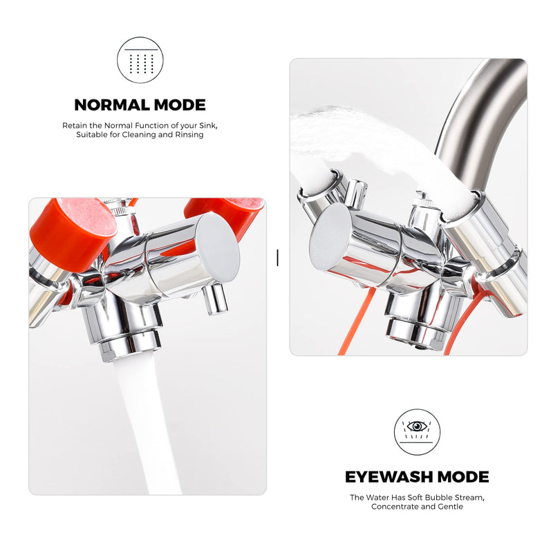 Eye Wash Station for Emergency Eye Wash - Faucet Mounted Eye Wash Station Attachment with Multi-Angle Rotating, Eye Wash Faucet Sink Attachment with 5 Adapters, Eye Washer Adapter for Faucets