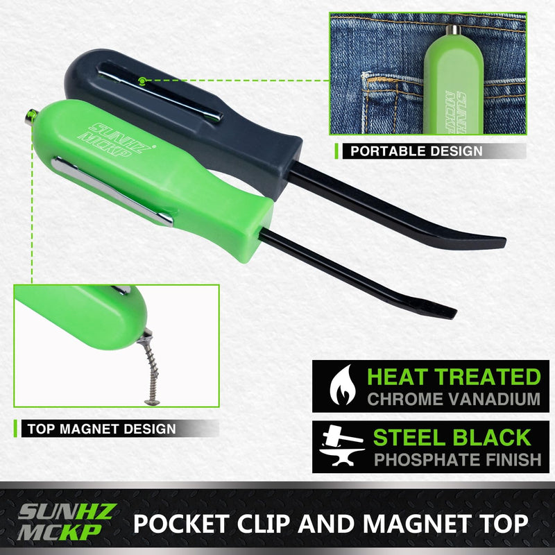 SUNHZMCKP 4 PCS Small Pry Bar, Multifunction Mini Pocket Pry Bar Tool with Magnet Top, for Car Repair Home Office Mechanics Electricians Repair 4 Piece