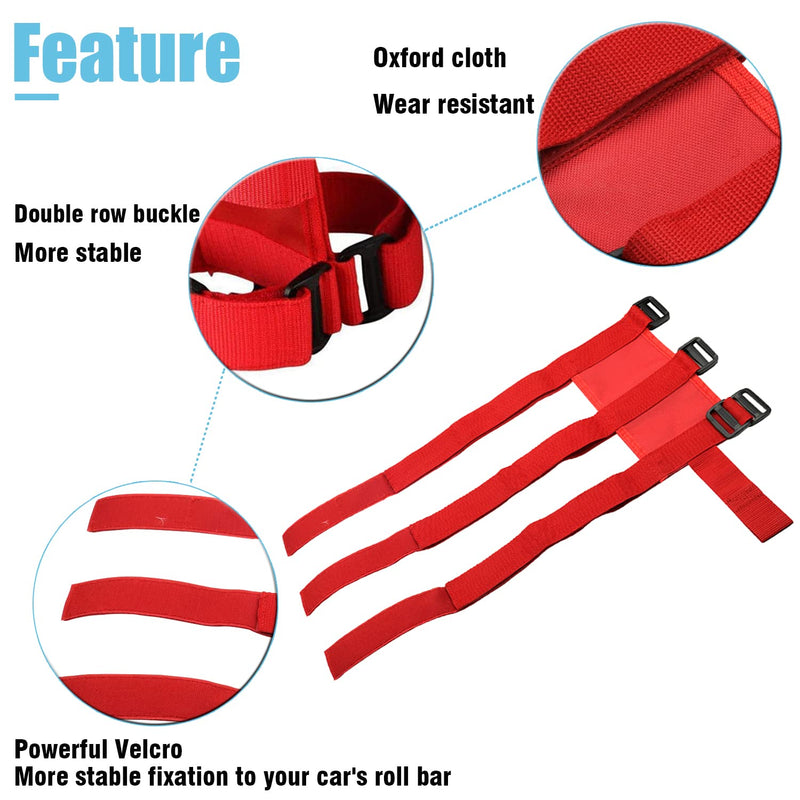 Fire Extinguisher Holder Roll Bar Adjustable Strap Brackets Fits for Jeep Wrangler Unlimited CJ YJ TJ LJ JK JKU JL JLU,Red with USA Flag Pattern Red