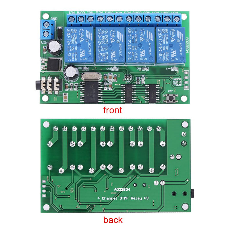 Hilitand AD22B04 12V Decoder 4 Channel DTMF Tone Relay Phone Remote Control PLC