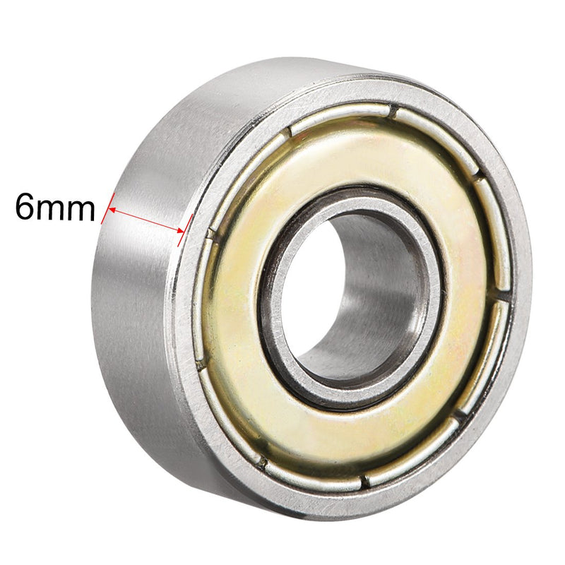 uxcell 607ZZ Deep Groove Ball Bearing Double Shield 607-2Z 80017, 7mm x 19mm x 6mm High Carbon Steel Z1 Bearings (Pack of 10) 7mmx19mmx6mm