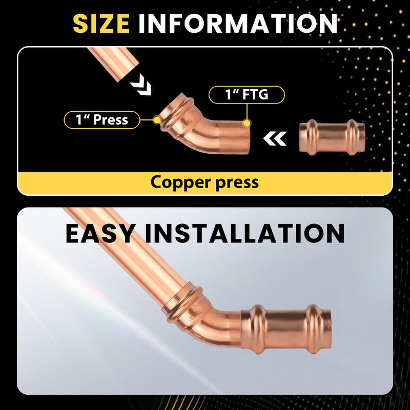 5 PCS Foskan 1" FTG x 1" Copper Press 45 Degree Street Elbow Fittings 5 1 Inch