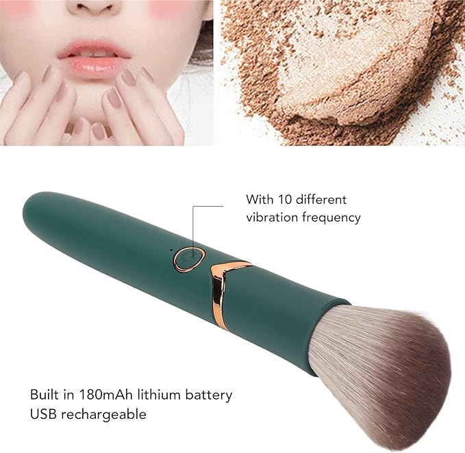 HUAOSN Electric Makeup Brush, USB Rechargeable 10 Gear Vibrating Makeup Portable Waterproof Beauty Brush Cleaner with 180mAh Lithium Battery with Pet ID Card - NewNest Australia