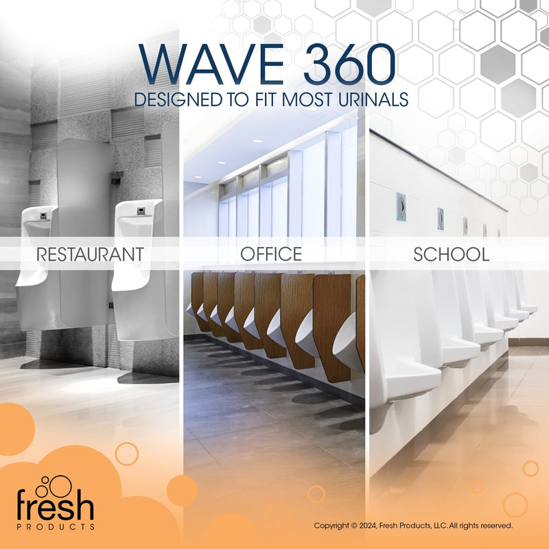 Fresh Products Wave 360 Urinal Screen for heavy duty jobs Mens Urinals 60 day protection double sided technology fewer change outs and less mess 5 pack Fabulous