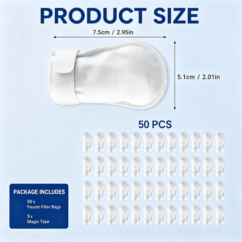 50 Pack Faucet Filter Bags for Kitchen Sink