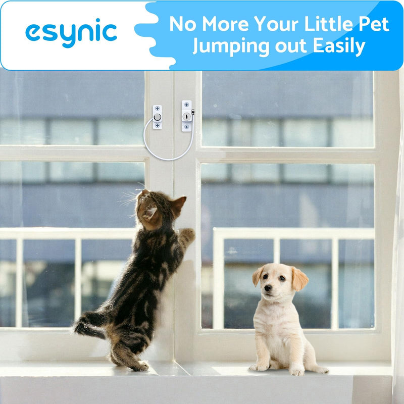 eSynic Durable 10 Pack Window Restrictors Locks Easy to Install Window Restrictor Child Safety Window Lock with Screws Keys Limiting Opened Distance 185mm/7.3Inch Perfect for Home Safety etc