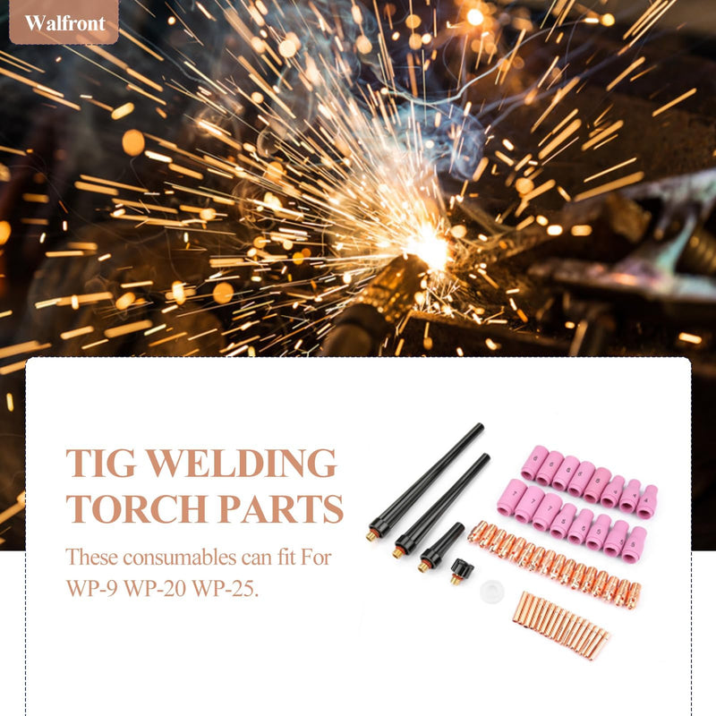 53PCS Welding Torch Consumables Kit for WP-9 WP-20 WP-25 Plasma Cutter Nozzles Collets Gas Lens Accessories