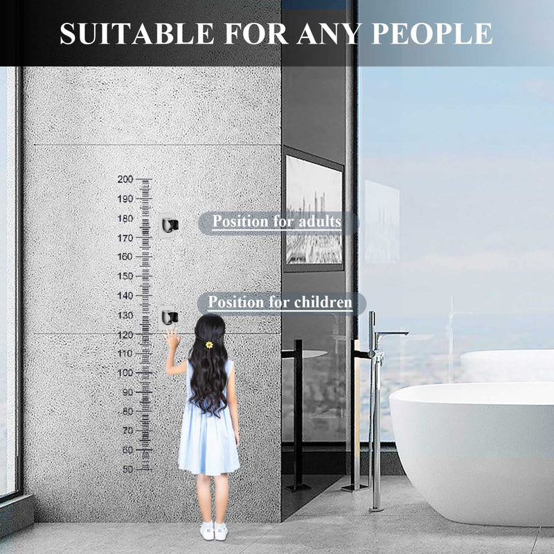 Shower Head Holder Strong Adhesive Adjustable Handheld Shower Wand Holder No Drilling Wall Mount Bracket (Silver)