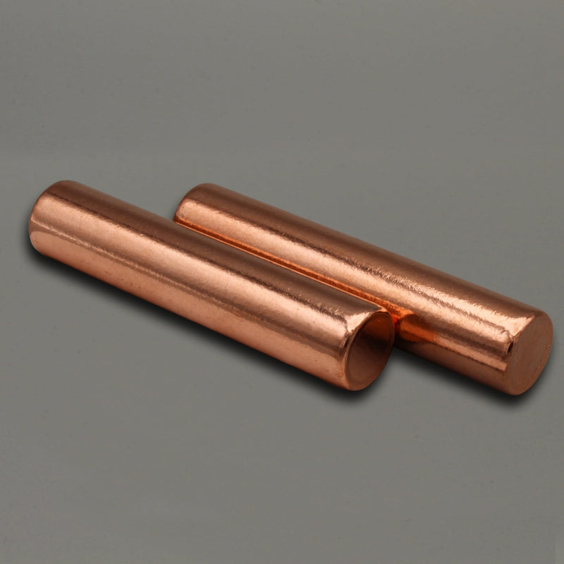 Premium Copper Round Rod Set - 2 pc. (3.63" x 0.75") 99.9% Pure Paperweight | With Velvet Pouch & Certificate of Authenticity 3.63" x 0.75"