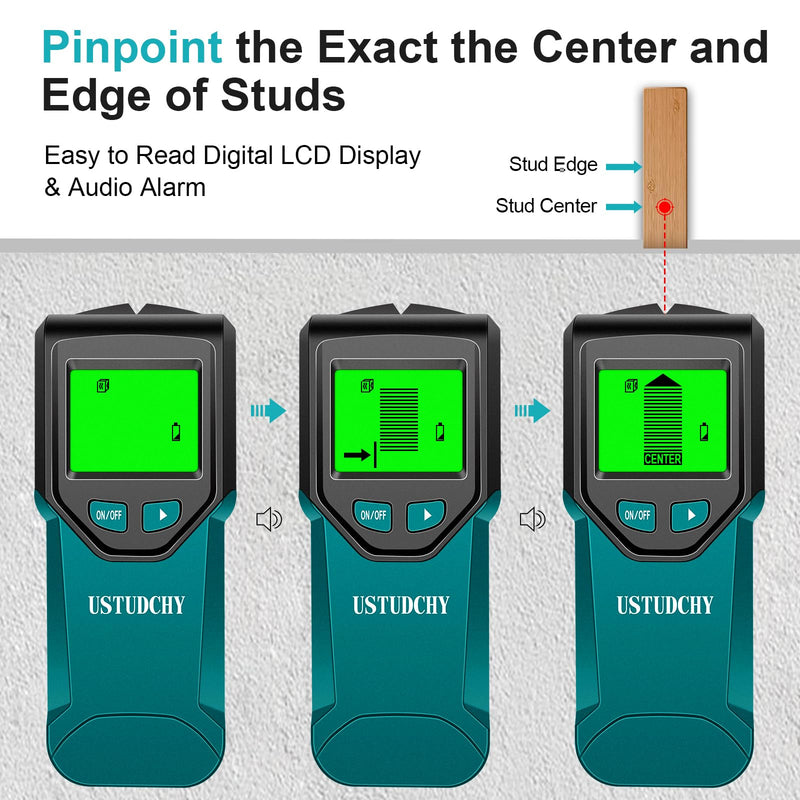 Stud Finder - 5 in 1 Electronic Stud Finder Wall Scanner, Stud Sensor with Digital LCD Display & Intelligent Smart Chip, Beam Finders Wall Detector for Wood AC Wire Metal Studs Joist (‎Peacock Blue) ‎peacock Blue