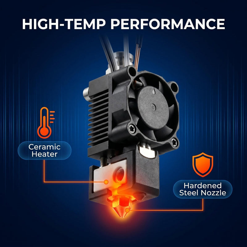 X1C Hotend Complete Kit Full Assembly 0.4mm Hardened Steel Nozzle, Ceramic Heater, Thermistor, Cooling Fan, Silicone Sleeve, Thermal Grease for Bamboo Lab X1 Carbon 3D Printer Extruder(X Series) X Series