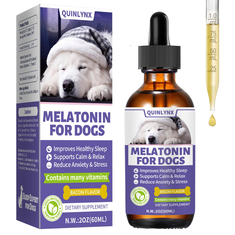 Melatonin for Dogs,Dog Sleep Aid,Calming for Dogs,Helps Restful Sleep, L-Theanine,Promotes Overall Well-Being,Multiple Vitamins,Suitable for All Dog,100% Natural 60ml