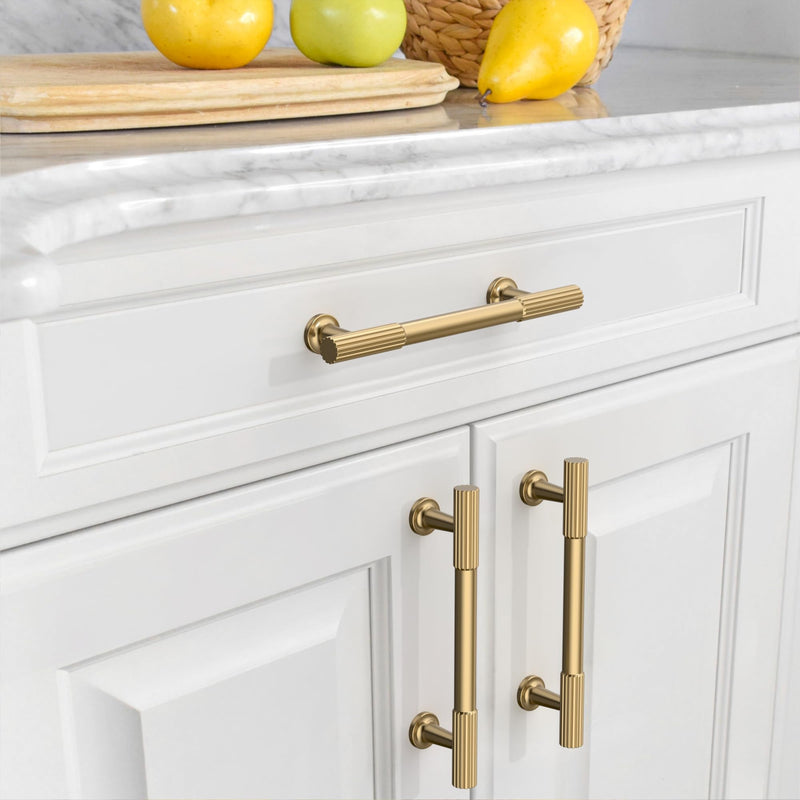 FILTA 10 Pack Champagne Bronze Cabinet Pulls 3.75 Inch(96mm) Stylish Kitchen Cabinet Handles Zinc Alloy Modern Cabinet Hardware Pulls for Drawer Dresser 3.75"/96MM Hole Center