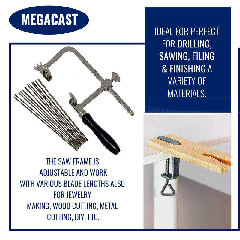 3 in 1 Professional Jeweler's Saw Set Saw Frame 144 Blades Wooden Pin Clamp Wood Metal - NewNest Australia