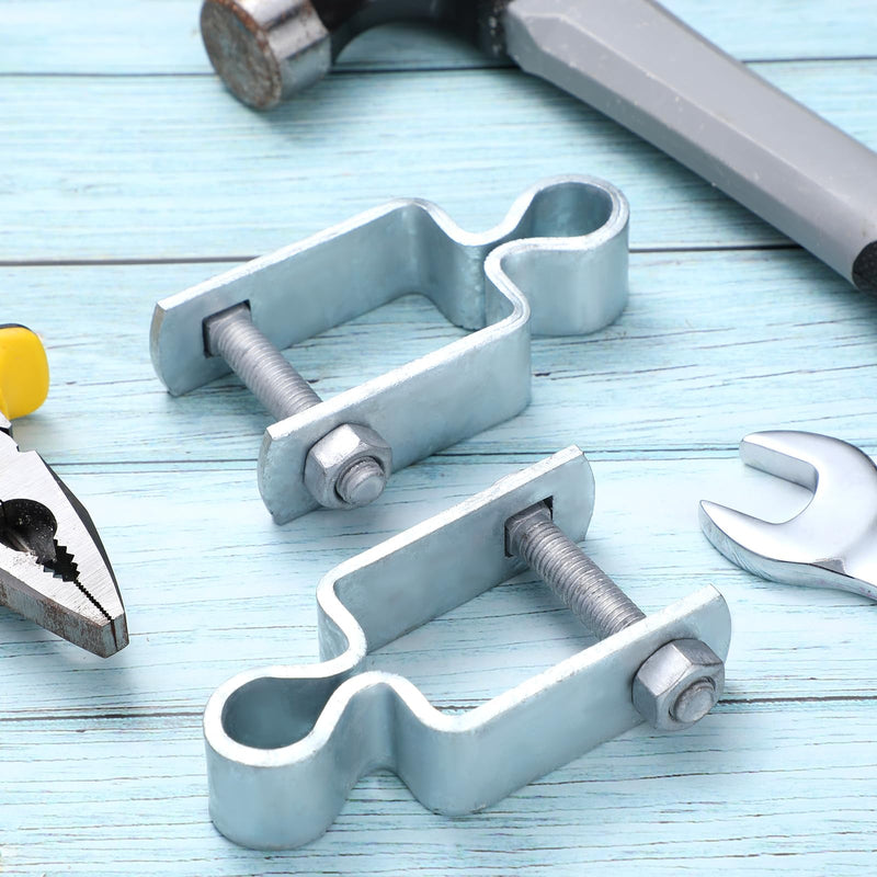 2 Pcs 1-1/2" x 1-1/2" Square Post Female Hinges 5/8'' Pintle Square Chain Link Fence Gate Post Galvanized Steel Hinge with Bolts and Nuts for Repairing and Replacing Fence Gate(Silver) Silver 1-1/2'' x 1-1/2''