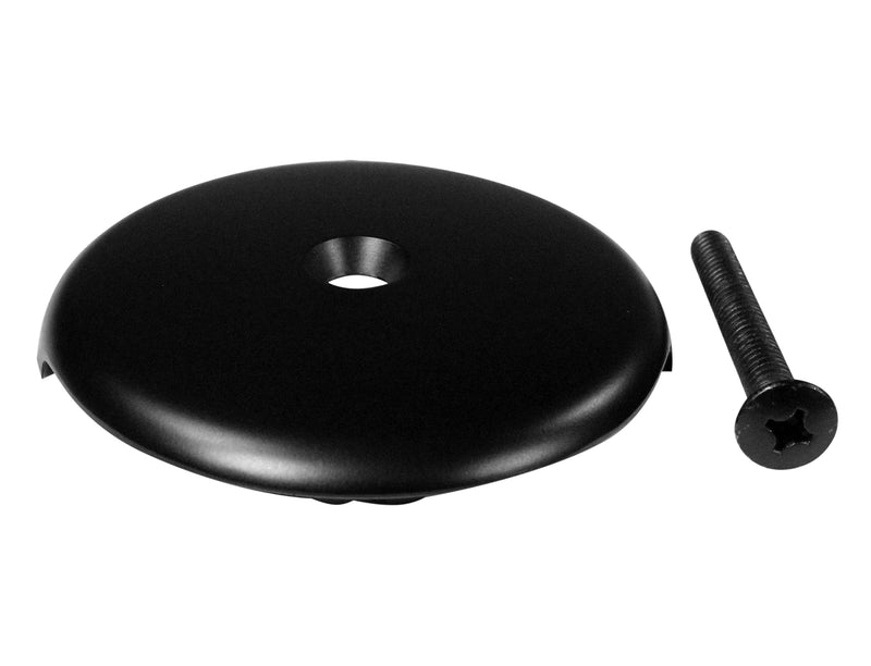Westbrass A931K-62 Universal 1-3/8" Fine Thread Tip-Toe Bathtub Drain Plug Trim Set with One-Hole Overflow Faceplate and 1-1/2" Adapter Bushing, Matte Black