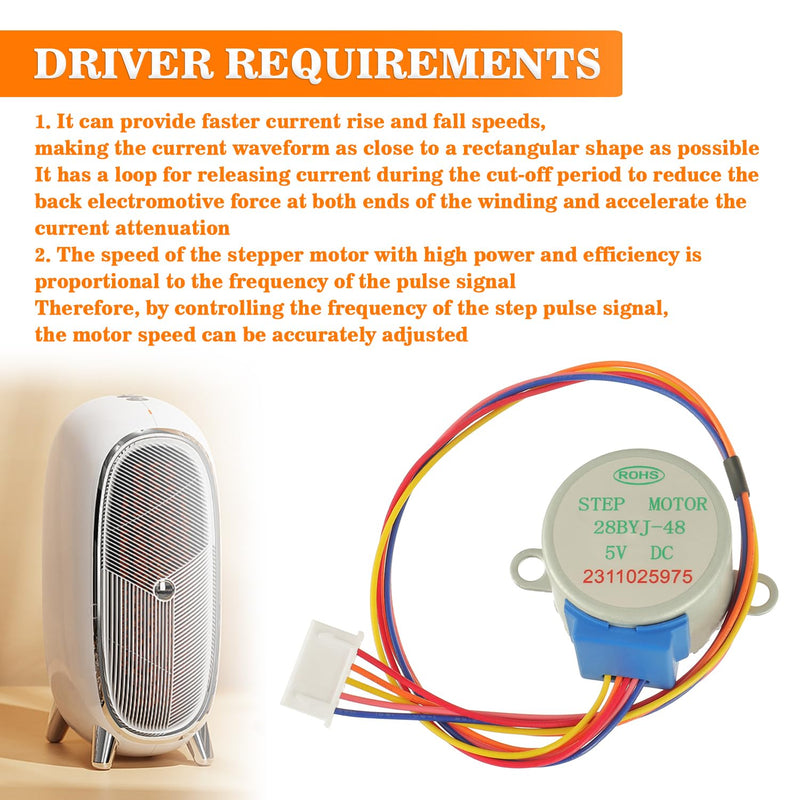5pcs 5-Wire 4-Phase by 28BYJ-48 Stepper Motor, with 5 pcs ULN2003 5V Chip Stepper Motor Driver Board, Motor Cable Kit for Arduino PI PIC Raspberry Pi