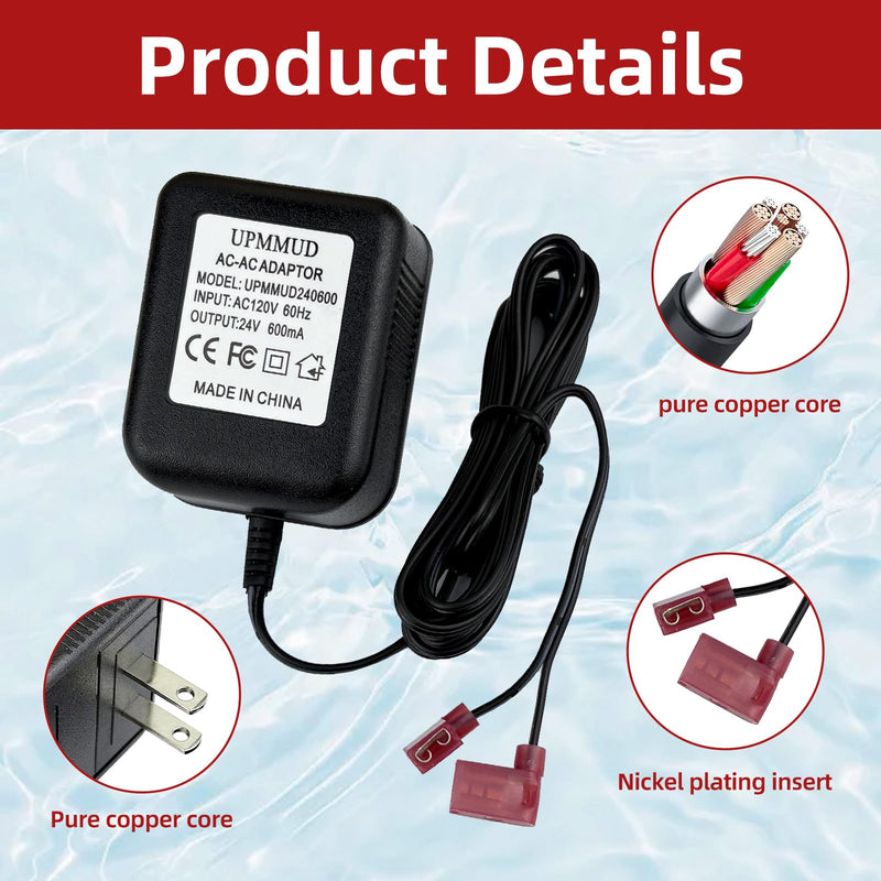 24V AC Adapter for Culligan DA-12-24C DA-1224C DA12-24C DA1224C 01030202 Compatible with Pentair Fleck 9000/9100/9500 SXT Timer Water Softener Control Valve 9000 9100 9500