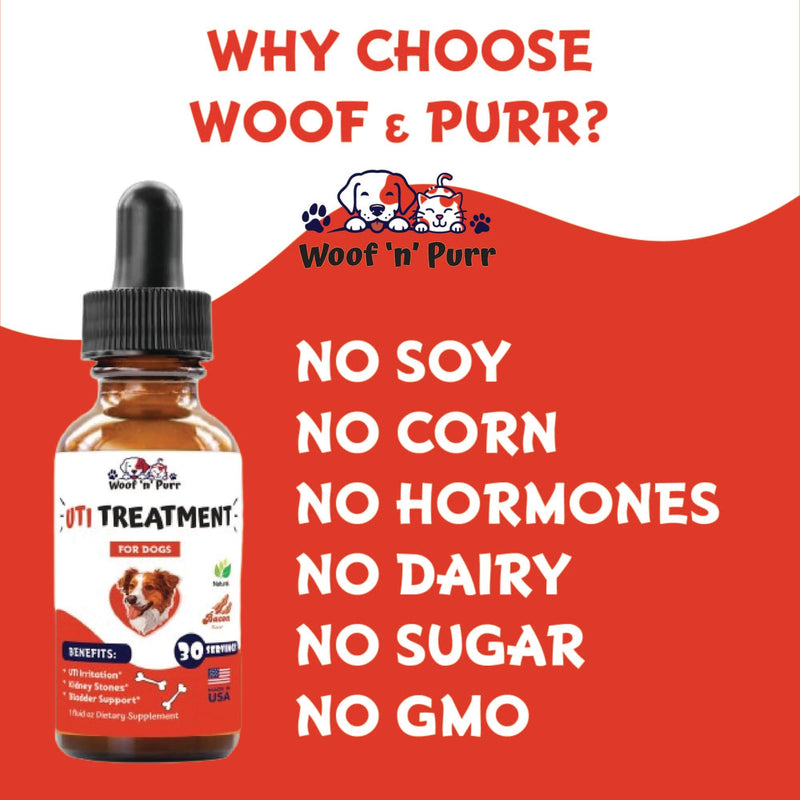 Natural Dog UTI Treatment - Dog UTI - Dog Urinary Tract Infection Treatment - UTI Dog Treatment - Dog UTI Supplement - Dog UTI Cranberry - Dog Cranberry Supplement - 1 fl oz - Bacon Flavor - PawsPlanet Australia