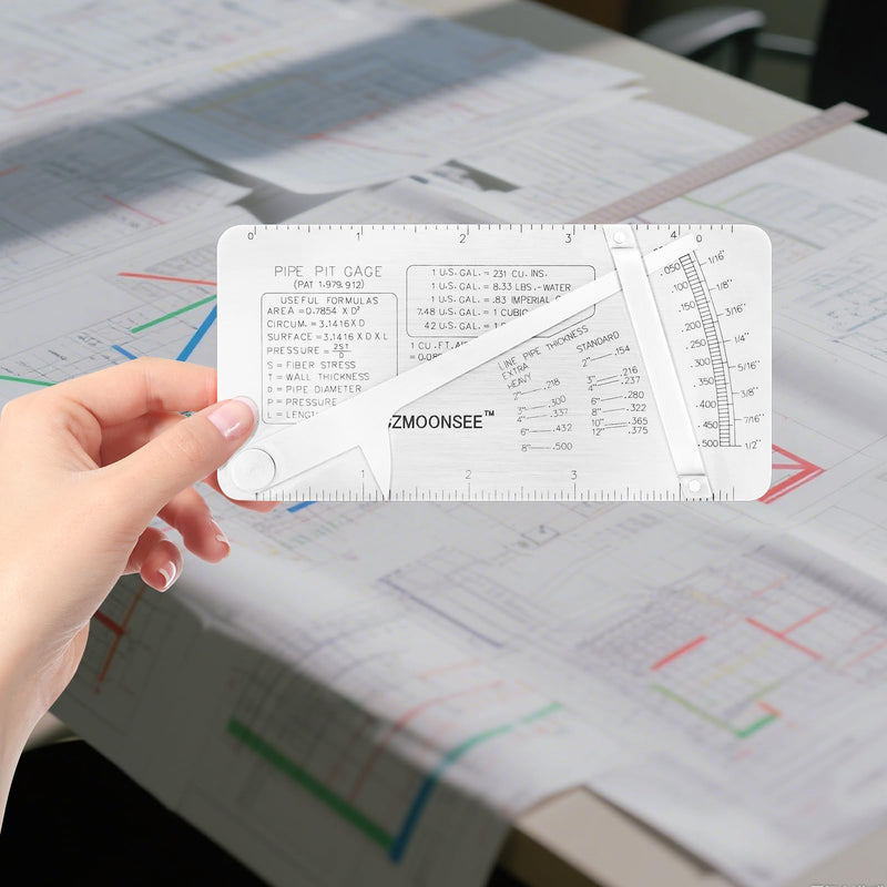 Pipe Pit GAGE Stainless Steel Measuring Gauge Pipeline Mine Welding Inspection Ruler Weld Inspection Ruler