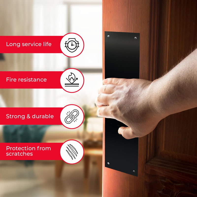 KRON - Door Push Plate, 4” x 16” Metal Plate with Screws for Wood or Metal Doors, Door Protection with Pre-Drilled Holes and Commercial Grade Screws - Oil Rubbed Bronze Oil Rubbed Anodize Aluminum - NewNest Australia