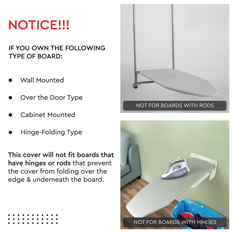 Encasa Homes Metallised Ironing Board Cover 'Silver Super Luxury' with Foam + Felt PAD (Fits Large Boards 54"x15") Heat Reflective, Scorch Resistant, Bungee Elasticated, 3 Fasteners Silver Luxury