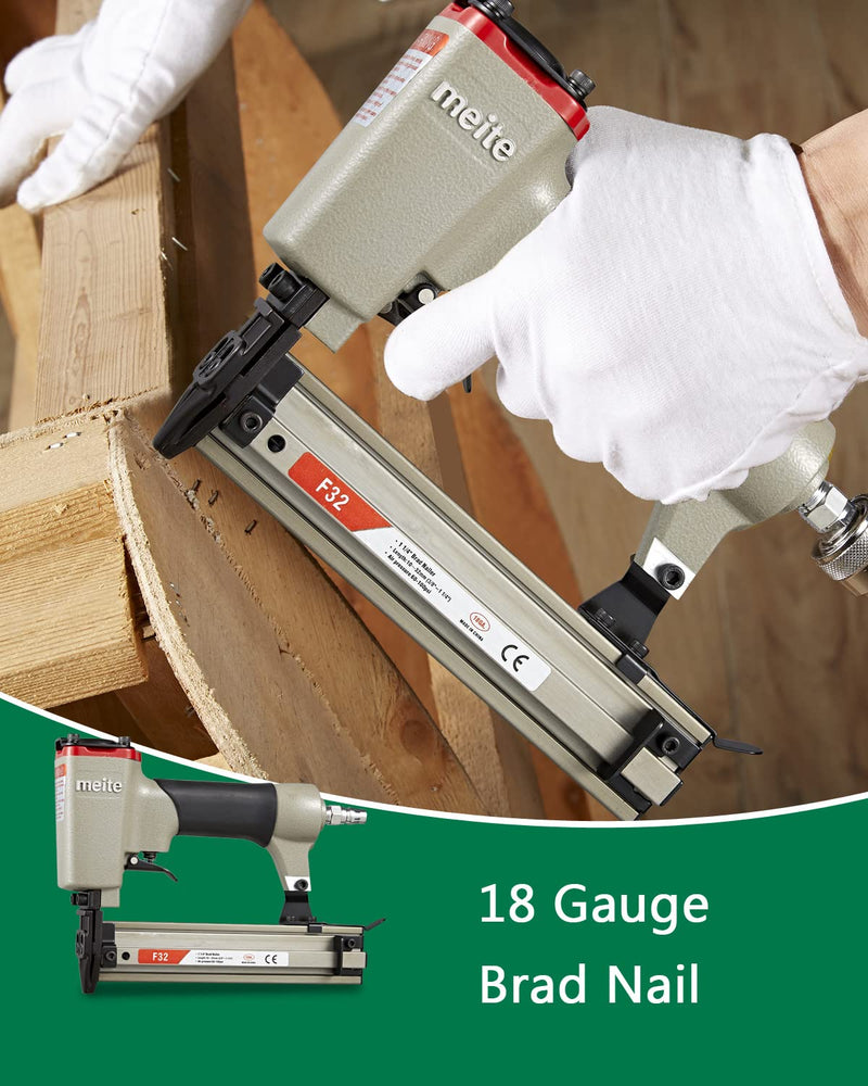 meite 18 Gauge Brad Nails, 1/2-Inch 18GA Brad Nails, Galvanized Nail Gun Nails for Pneumatic, Electric Brad Nailer Gun (5,000 Counts) 1 BOX PACK