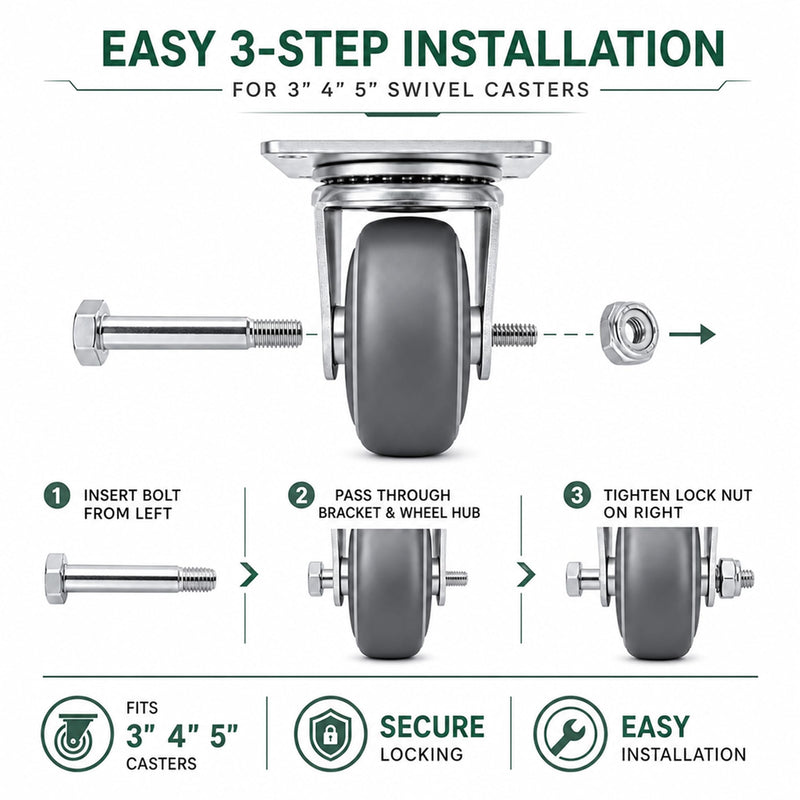 HKlanyue5/16 x18x2-9/100,Caster Wheel Bolt and nut， Carbon Steel, Galvanized, hex Head Screw, Suitable for handcarts, Replacement hub Bolt (100) 100