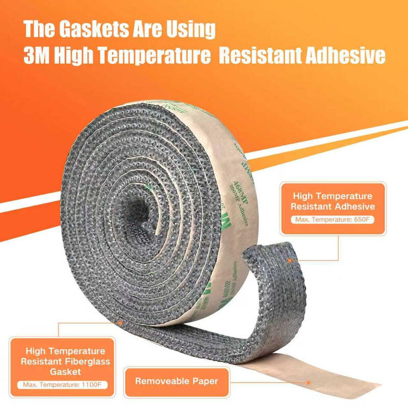 Wood Stove Gasket, Flat Gasket Tape for Stoves and Fireplaces, Self Adhesive High Temperature Resistant Material, 1" Width, 1/4" Thick, Length 72" Woodstove Door Seal Tape 1" Wide - 1/4" Thick