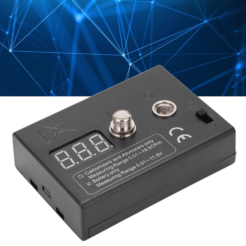 Digital Coil Resistance Tester, Resistance OHM Meter Measuring Reader Wire DIY Tool for Atomizer 3V 0.01 to 20Ω Coil Tester