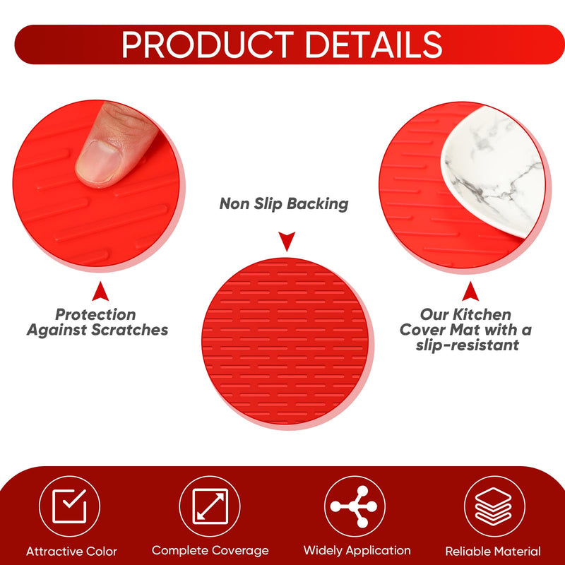Stove Top Cover Silicone Electric Stove Cover 28 x 20 Inches Heat Resistant Cooktop Protector Stove Mat Protector Oven Cover for Kitchen Flat RV Range Stovetop Protector(Red) Red