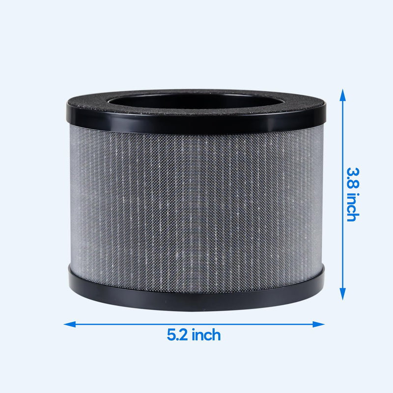 FreAire HEPA Filter, True HEPA Air Filter Replacement For Dust Smoke Pollen Dander Smell, Black