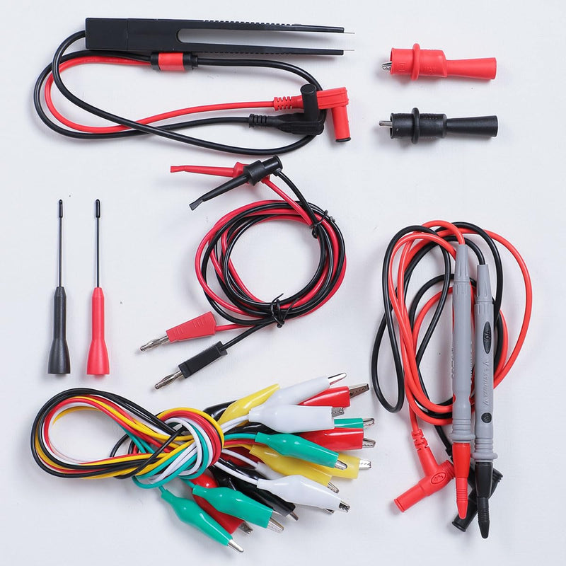 TKDMR 19Pcs Electrical Multimeter Test Leads Set with Alligator Clips Test Hook Test Probes Lead Professional,5 Colors Jumper Wires Kit 1000V 10A CAT.II TKDTL2908