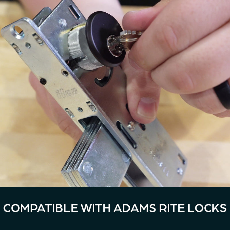 Summit DOORWARE Mortise Cylinder Deadbolt Lock with Keys | Adams Rite Style Door Lock Replacement Parts | Mortise Lock Replacement Kit | Replacement for MS1850S Series Locks | Duronotic Finish 1-1/8" Backset