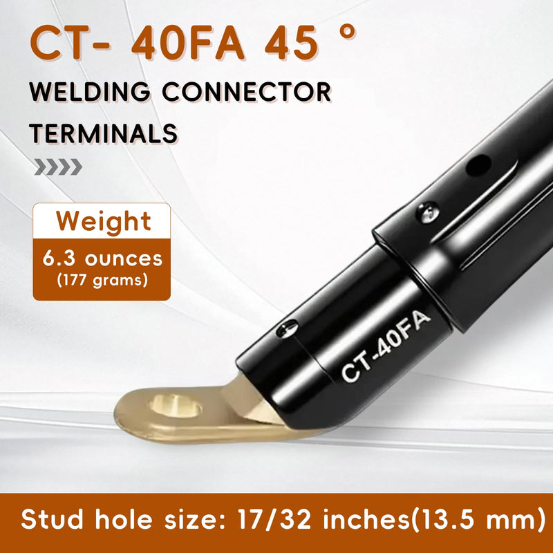 2PCS LC-40 Welding Cable Connectors and 2PCS CT-40FA Welding Terminals, Welding Leads Quick Connector 1/0 and 2/0(50-70mm²) Cable Size Capacity for Welding Machine Accessories, Cable Joint