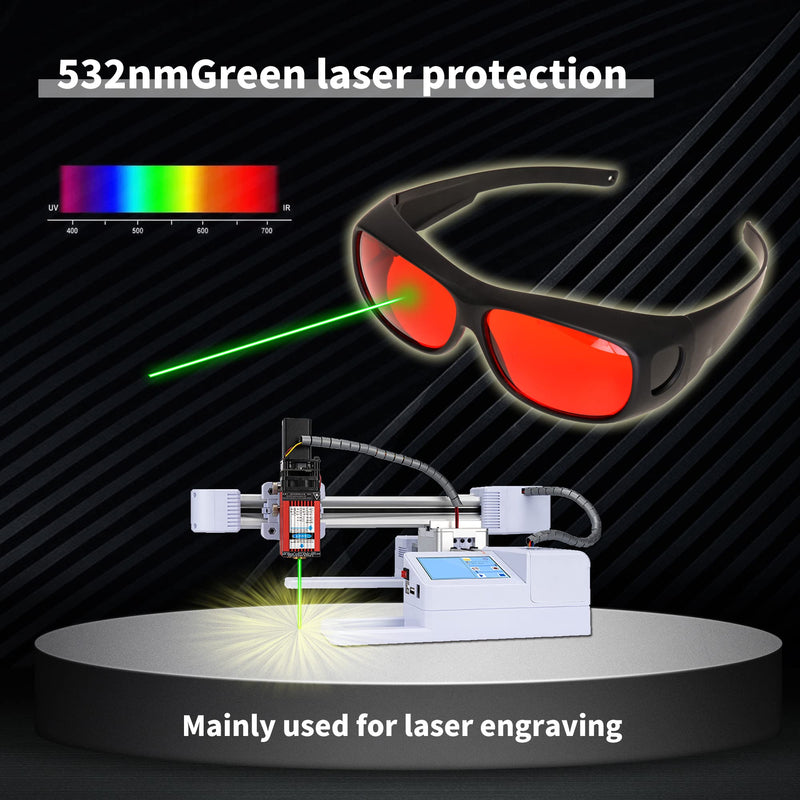 JILERWEAR 190nm-540nm professional laser protective eyewear, can be used for laser engraving, beauty spot removal Medium-red