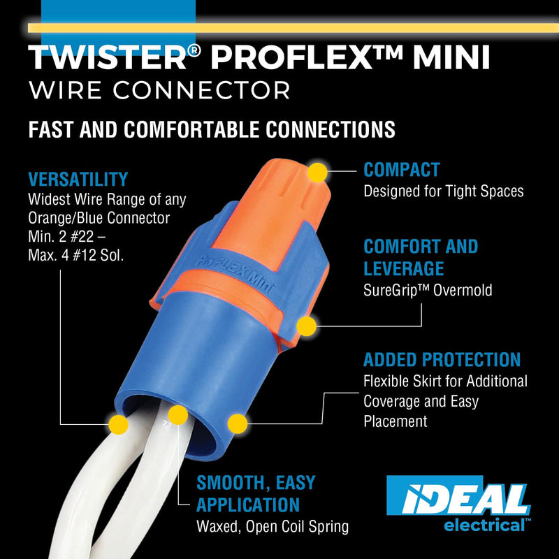 Ideal Electrical 30-443J Twister Proflex Mini 343 O/B Wire Connector, 175/Jar