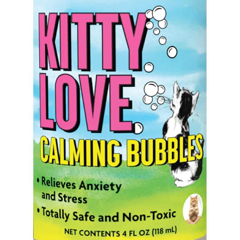 Atomic Bubbles Kitty Love Calming Bubbles, 2 Pack, 4oz Bottles | Relieve Cat Anxiety & Stress, Pet Safe, Non-Toxic Formula, Sensory Bubble Play
