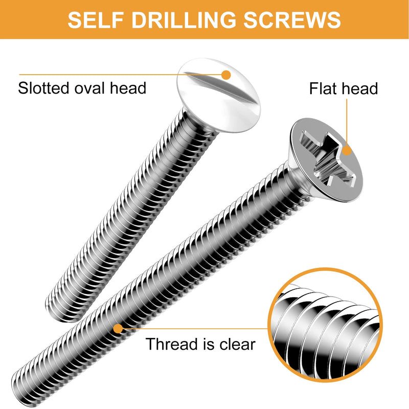 VIGRUE 145PCS Extra Long Outlet Screws Long Electrical Outlet Screws Wall Plate Screws White Machine Screws Device Mounting Screws Outlet Plate Screw Faceplate Screw