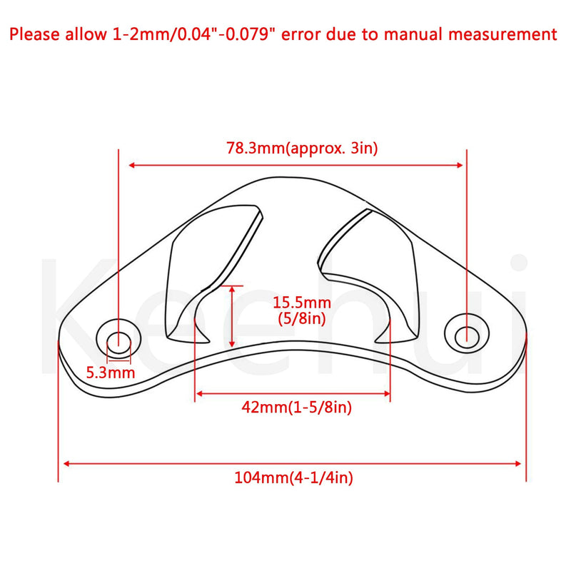 104MM(4-1/4") Marine Grade Stainless Steel 316 Boat Angled Bow Chocks Yacht Deck Dock Mooring Rope Cleat Chock (1 Piece)