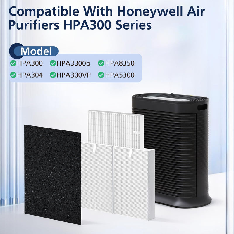 HPA300 HEPA Filter Replacement for Honeywell, Replace HRF-R3 & HRF-A300 3 HEPA + 6 Carbon