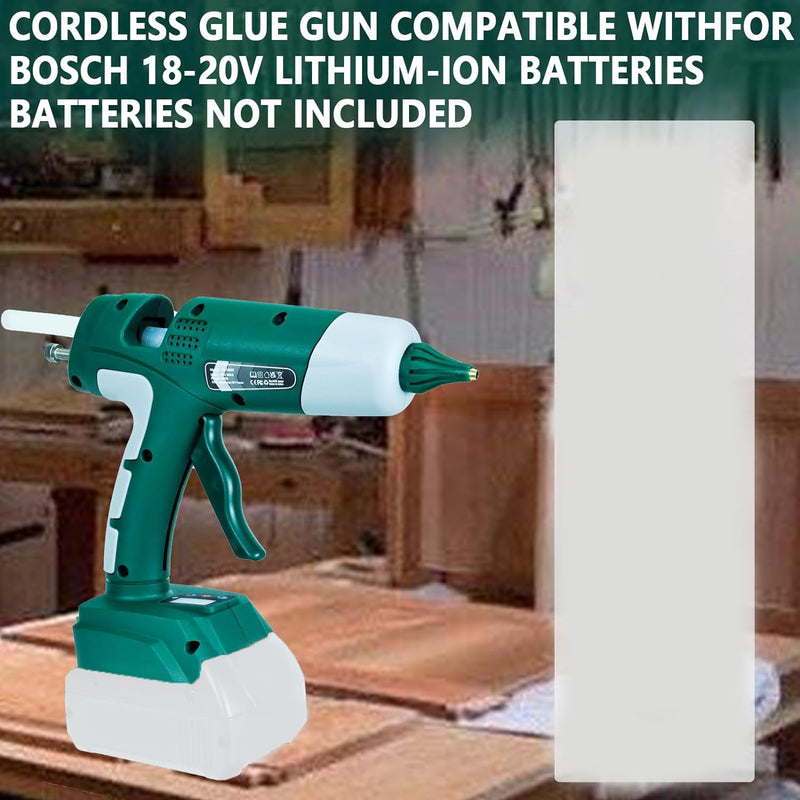 Cordless Hot Melt Glue Gun for Bosch 18-20V Li-ion Battery Repair DIY Tool Set With 10 Glue Sticks Power Tool Glue Gun(not include battery)