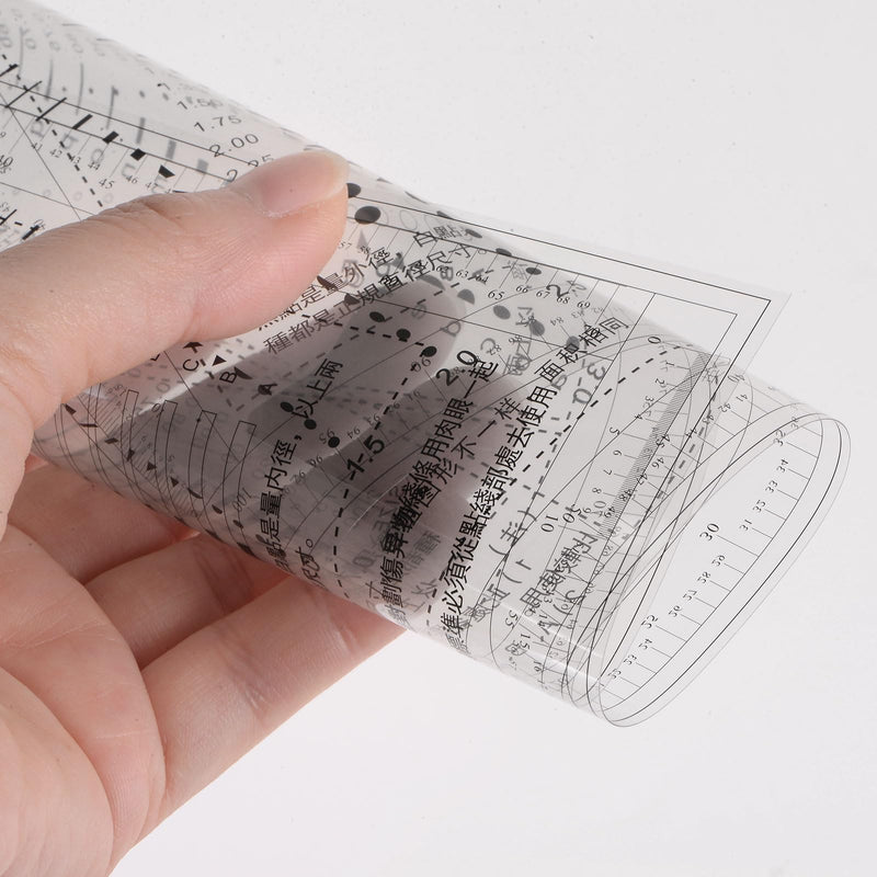 HARFINGTON High Precision SEC Size Estimation Chart 270x180mm Transparency Flaw Detection Film Ruler for Diameter Area and Line Width Defects Measuring