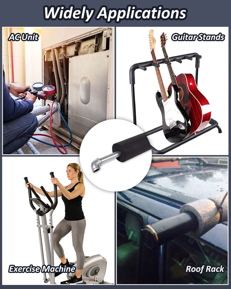 Pipe Insulation Foam Tube - Foam Tubing for AC Unit, Guitar Stands, Exercise Machine Handle and Roof Rack (1/4"ID X 3/8"TK-6Ft) 1/4"ID X 3/8"TK-6Ft
