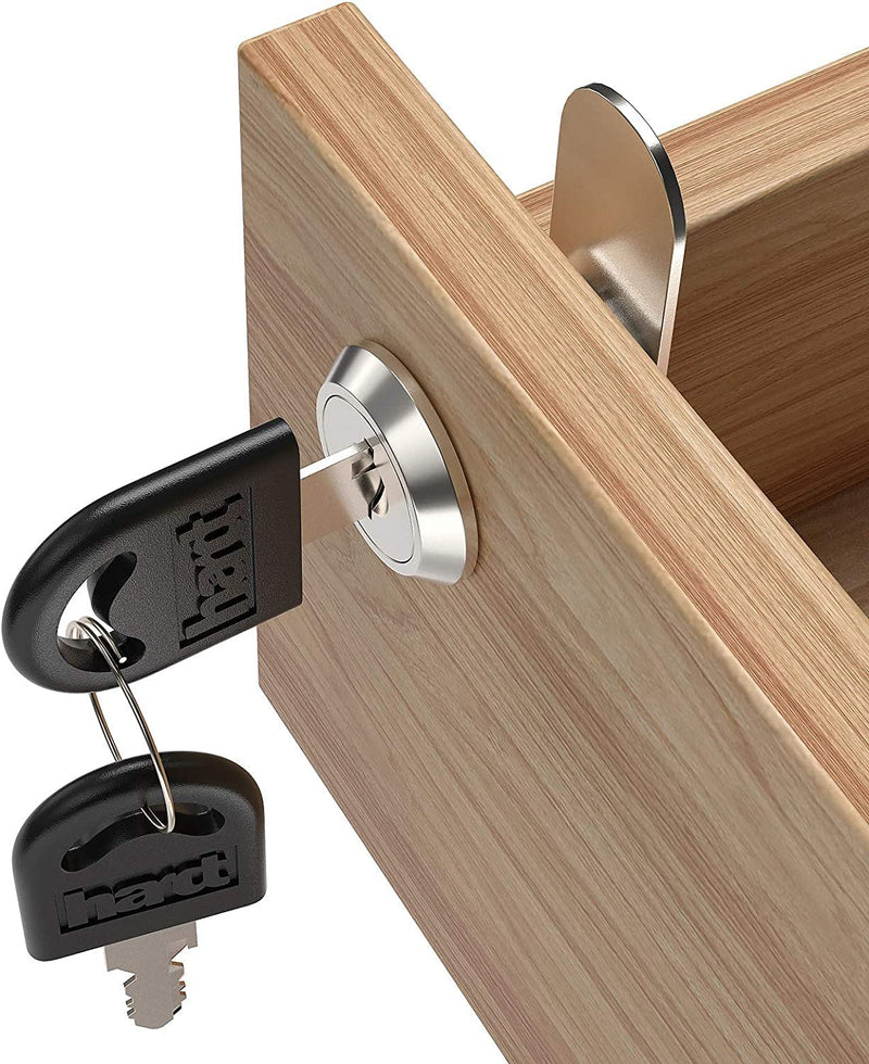 TYI Cabinet Cam Lock Set, 5 Pack Keyed Alike Cylinder Cam Locks Secure Mailbox File Drawer Dresser RV Compartment Lock Tool Box Replacement Hardware, Chrome-Finish Zinc Alloy (5/8 Inch) 5/8 Inch Keyed Alika