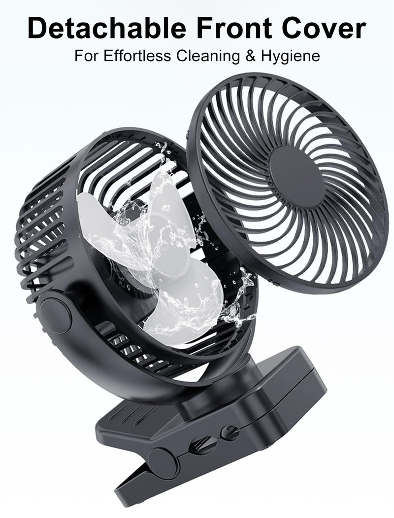 Magnetic Cruise Ship Approved Fan, 12000mAh Battery Operated Clip on Fan with 3 Speeds, LED Lantern, Timer, Magnetically Sticks on Cabin Ceilings and Walls, Cruise Essentials 2026 1-Pack