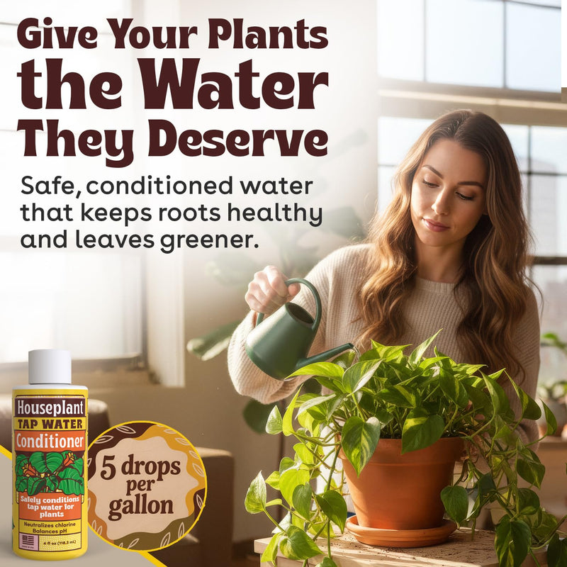 Tap Water Conditioner for Plants & Hydroponics, Removes Chlorine, Chloramines & Heavy Metals, Buffers pH for Houseplants, Indoor Plant Care, Root Growth & Greener Leaves, 2-3 Day Results