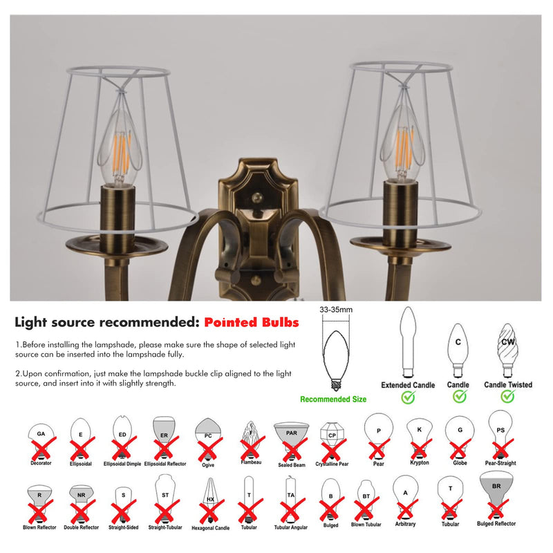 Modern European Style Clip On Droplight Wall Lamp Candle Chandelier Lamp Shade 6 pcs Set (Coffee) 6 Pack Coffee