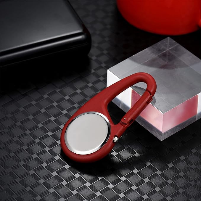 Lancardo Carabiner Watch Waterproof Carabiner Watch Pocket Watch Men Women Analog Luminous Key Chain Watch Clip Pocket Watch, red - NewNest Australia